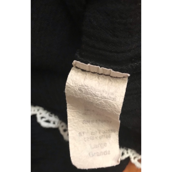 black off shoulder high low crop top size large - Picture 2 of 6